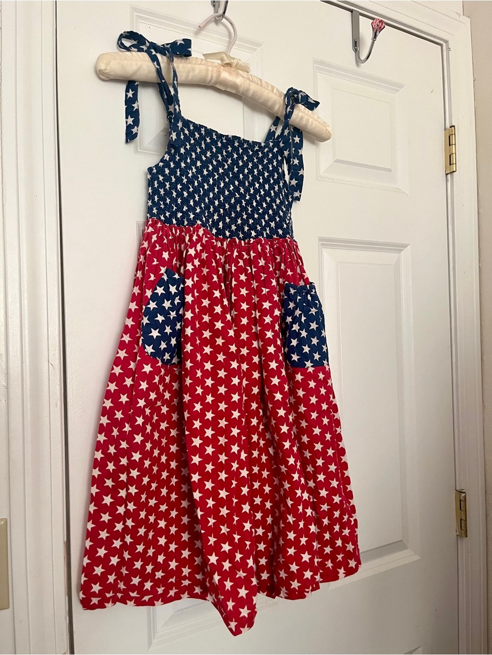 Vintage Corkey’s Kids Red White and Blue Star Print Sundress Patriotic